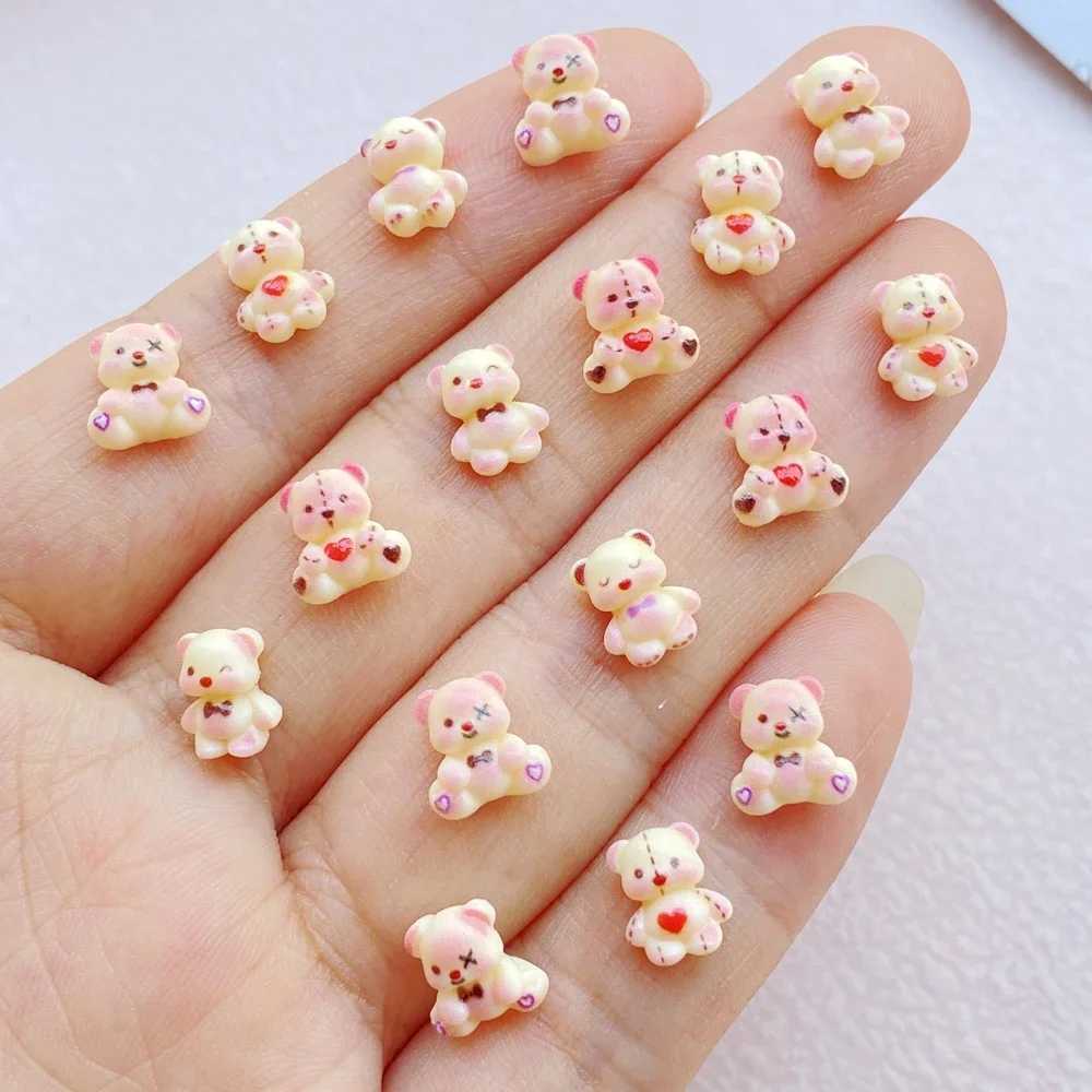 100 Cute Mini Cartoon Bear Nail Art Resin Designer Charm DIY Craft Nail 3D Decorative Jewelry W240829