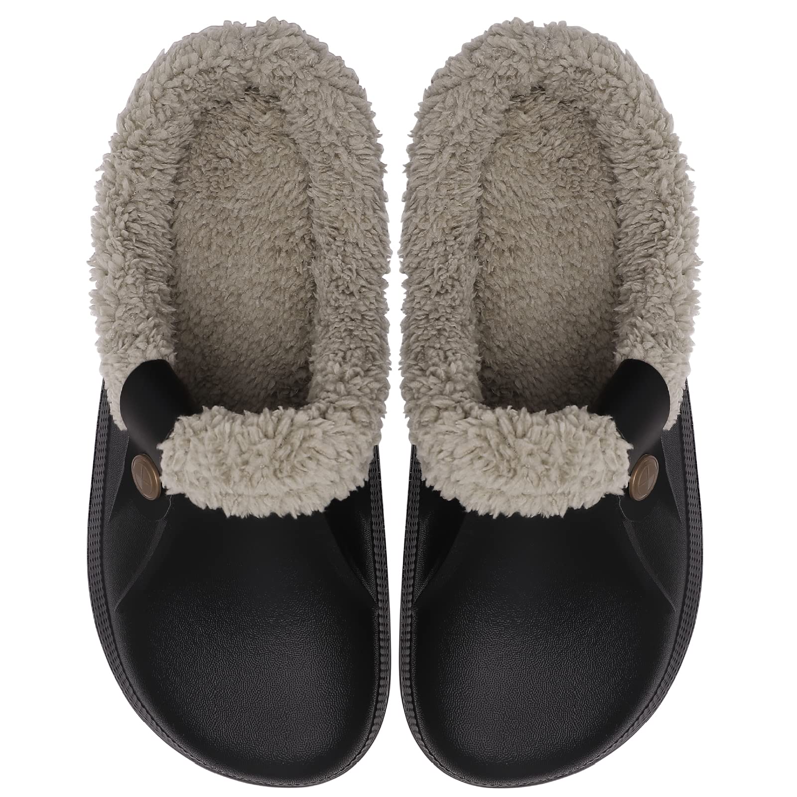 Garden Cozy Winter Clogs, Men's Waterproof Fur Slippers for Indoor Outdoor 4