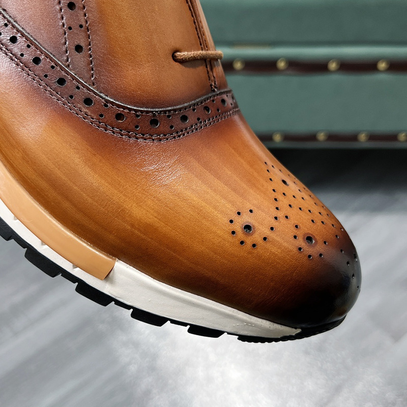 British Style Man Oxford Shoes Luxury Wingtip Brogue Shoes For Men Genuine Leather Lace-Up Casual Daily Outdoor Footwear
