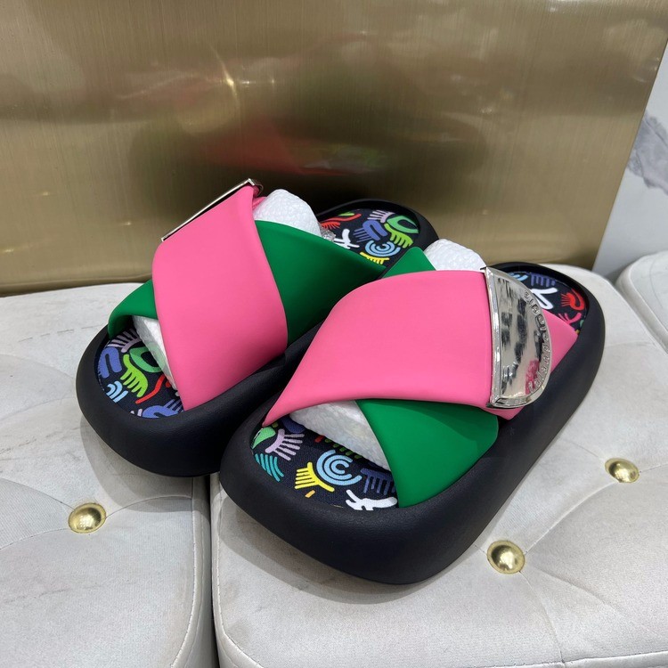 2023 Korea Style Fashion Beach Slippers Cross-strap Female Rome Sandal Platform Buckle Summer Shoes Woman Sandalias Footwear