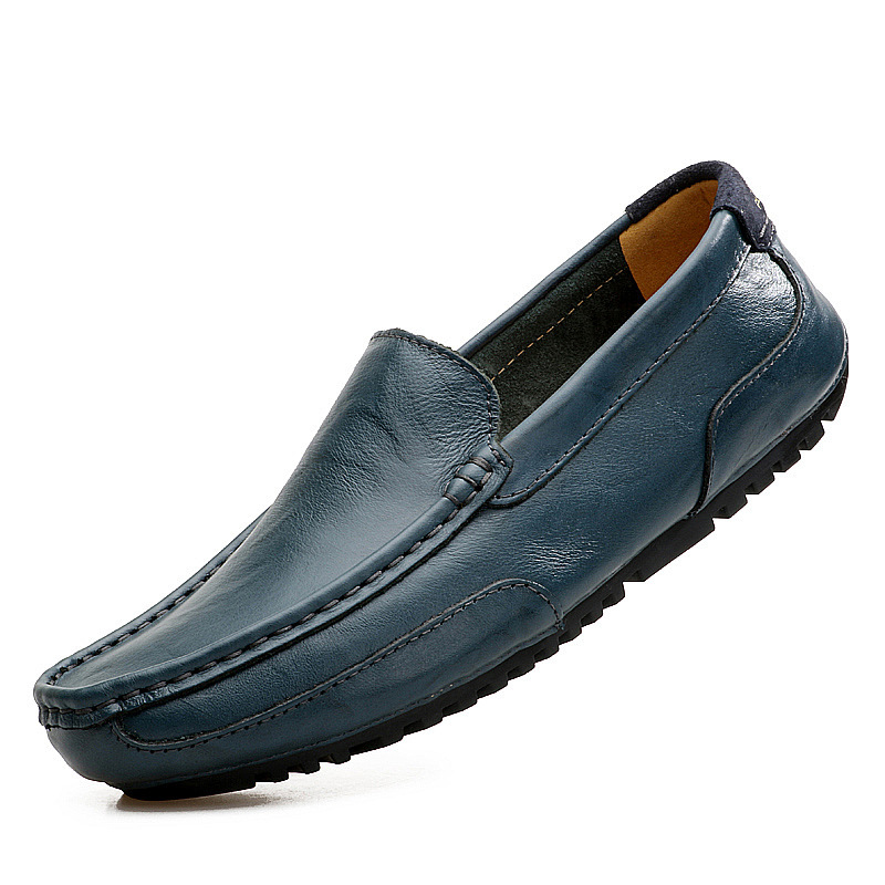 Leather Men's casual shoes brand British Style Men's casual shoes mocasin shoes breathable anti slip black casual boat shoes