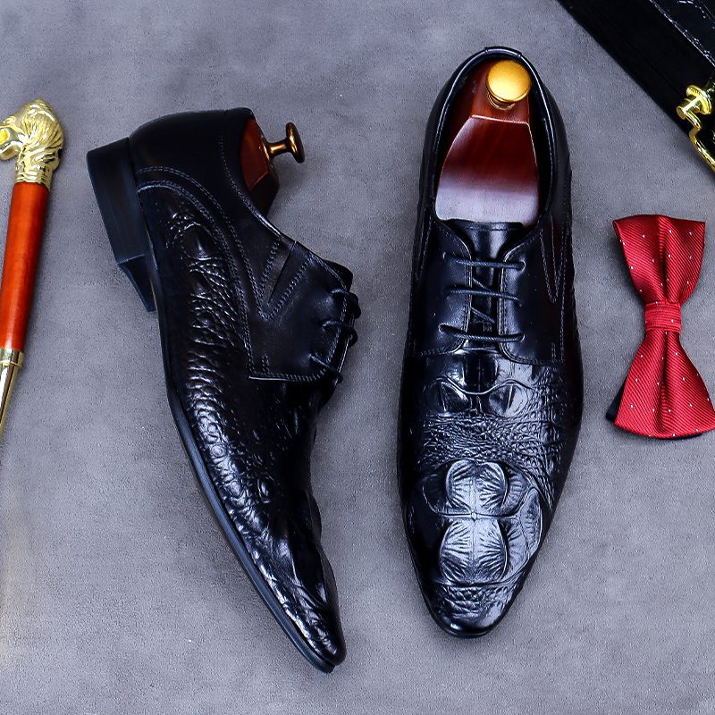 Mens Formal Shoes Genuine Leather Oxford Shoes For Men Black Dress Wedding Business Laces Leather Brogues Shoes Size 46