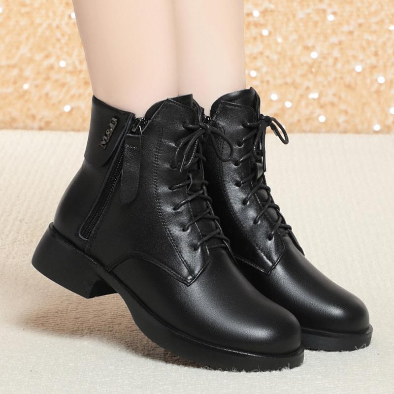 AIYUQI Marton Boots Women Winter 2024 New Genuine Leather Women Ankle Boots Large Size Wool Warm Snow Boots Women