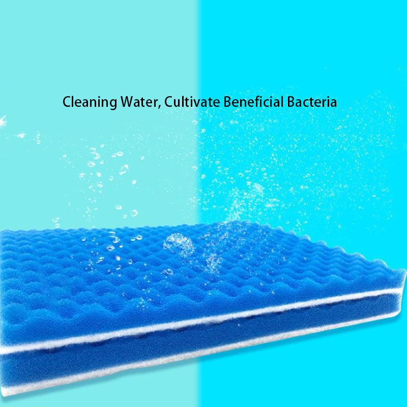 Blue and White 50cmx11cmx2cm Filtration Foam Aquarium Fish Tank Biochemical Filter Sponge Pad Skimmer Sponge Supply Tank