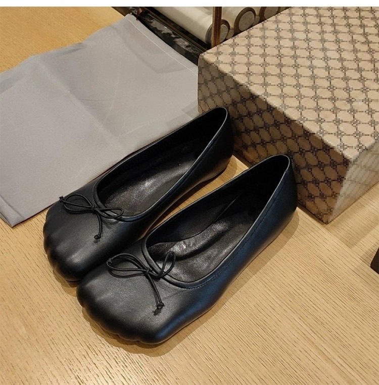 2023 Spring Mary Jane Shoes Fashion Women Round Toe Shallow Flat Shoes Ladies Elegant Outdoor Single Leather Shoe