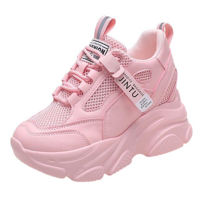Comemore Spring Women's Sneakers Casual Women Chunky Mesh Thick Bottom Woman Vulcanize Platform Sports Shoes Tennis Female Pink