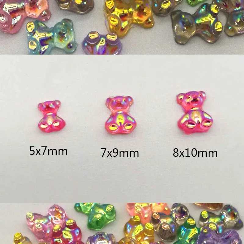 1/5/10/20pcs 3 size 3D cute bear nail art decoration fashion polishing UV gel DIY decoration random color processing accessories W240829