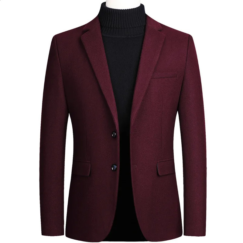 Mens wool jacket outerwear notch collar set slim fit mens casual business wool spring/summer mens jacket 240829