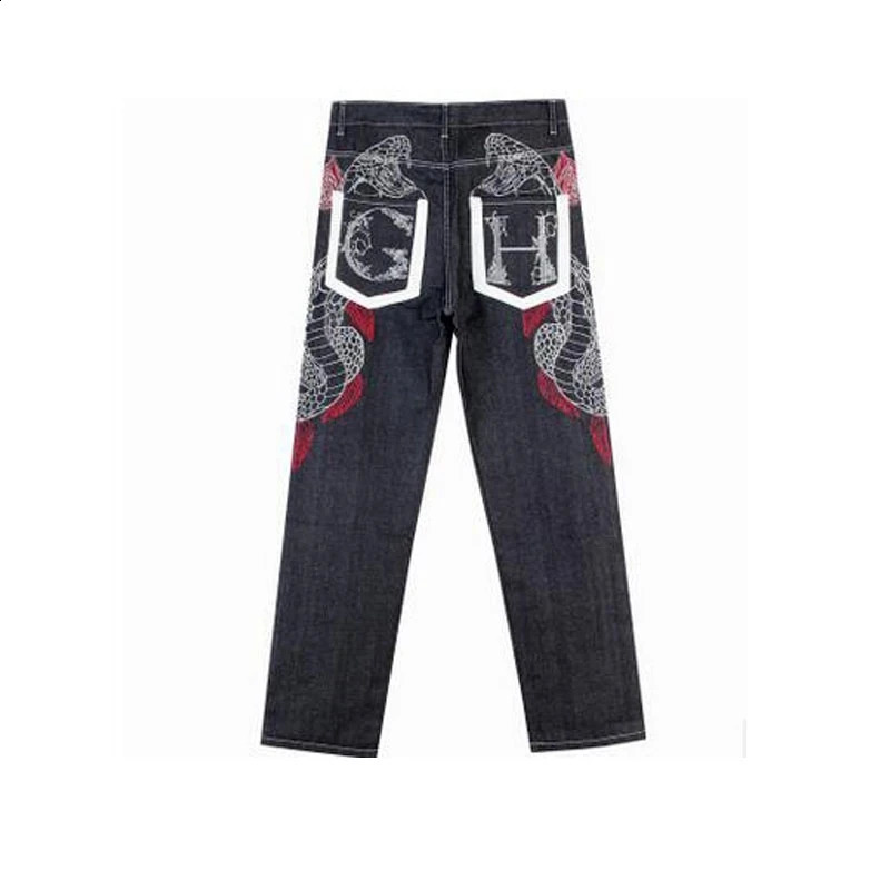 2023 Mens Black Baggy Jeans Hip Hop CHOLYL Skateboard Pants loose Style True HipHop Rap Boy size30 240823