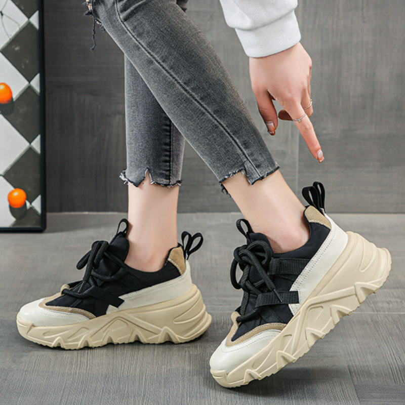 2023 Women Sneakers Autumn New Wedge Platform Vulcanized Shoes Fashion Lace Up Casual Outdoor Running Shoes Zapatillas Mujer
