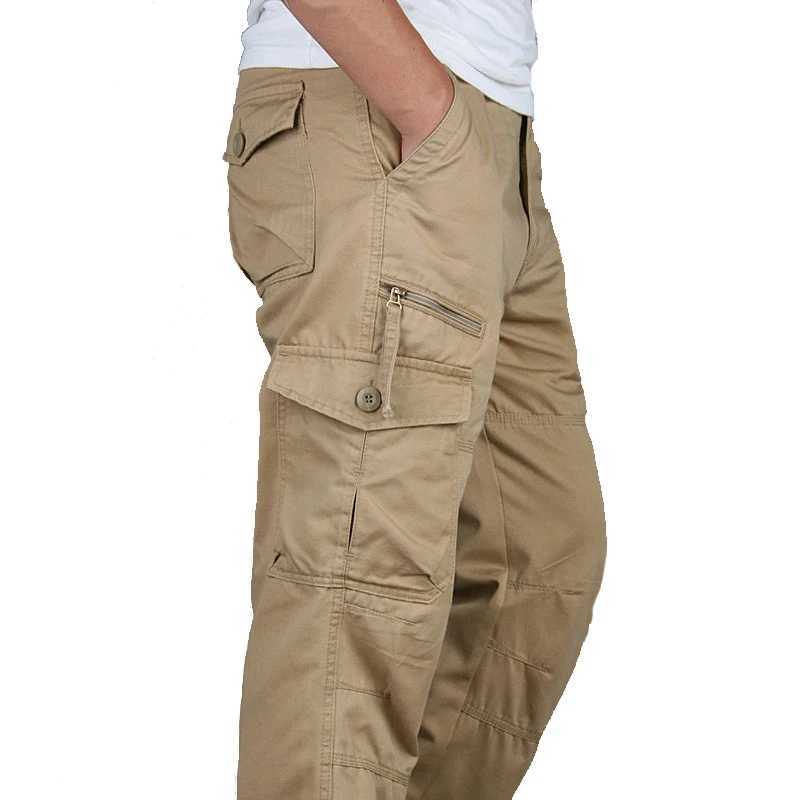 Mens spring full set cargo pants autumn casual multi pocket street pants straight slack tactical pants W240829