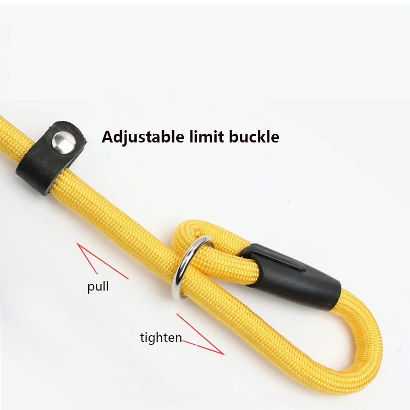 Nylon Dog Traction Rope Pull-resistant Pet Traction Rope P Chain Collar Adjustable for Large, Medium Small Dog Training Supplies