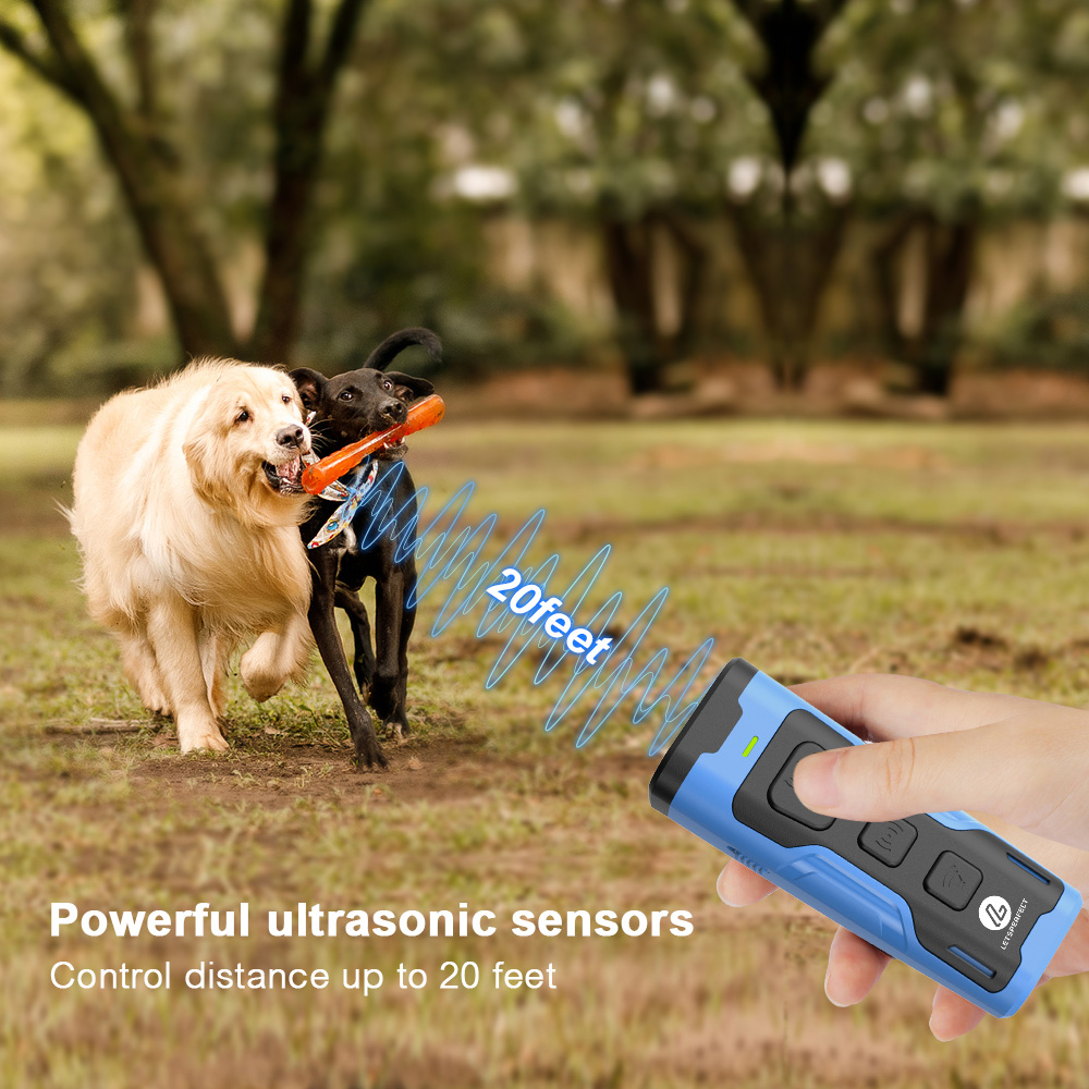 Dog Bark Deterrent Devices w 3X Sonic emitters 50ft Range Professional Dog Training Tool Anti Bark Device for Dogs Behavior