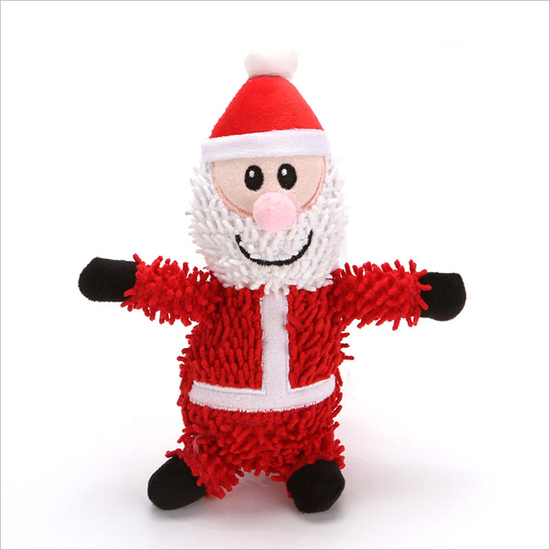 New Christmas Pet Vocal Stuffed Plush Toy Molar Bite-resistant Cute Cartoon Dog Toys Interesting Fleece Durable Chewing