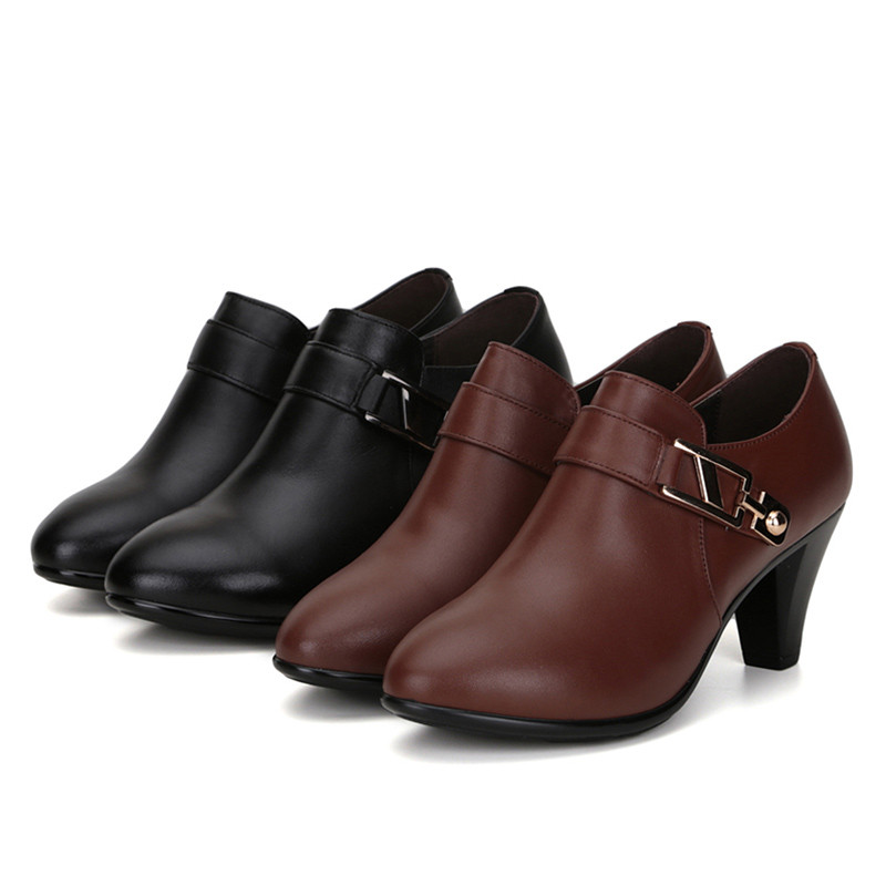 2025 spring PU leather elegant spike heels office lady Business dress fashion big size women shoes EU36-41