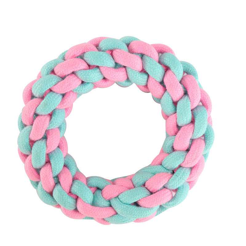 Pet Dog Chew Toy Powder Blue Cotton Rope Knot Toys Combination Bite Molar Interaction Puppy Teething Toys Pet Supplies