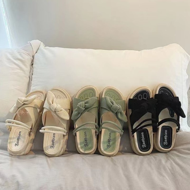 Sandias De Tacon Internet Hot Women Shoes Summer Fairy Style 2024 New Improve Fashion Student Platform Roman Lady Flat Shoe