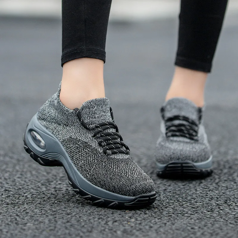 2025 NEW Platform Wedge Sneakers New Fashion Casual Sport Ladies Air Cushion Running Mesh Breathable Women Vulcanized Shoes ce