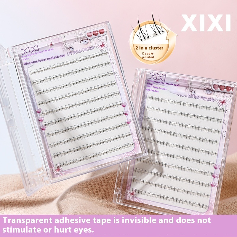 Xixi Moms Touch Translucent Lower Lash Extension - Easy Application Non-Gluing Fake Eyelashes