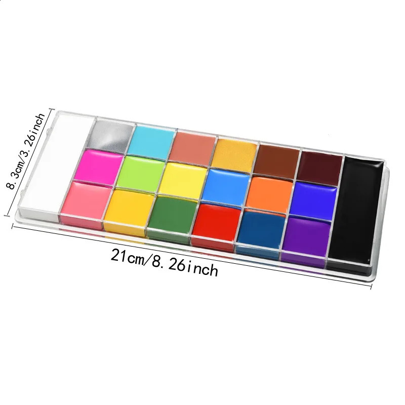 20 color body art painting kit stage makeup waterproof Halloween Christmas oil-based painting palette 240829