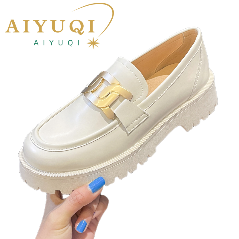 AIYUQI Shoes Women Spring 2024 New White Thick-soled Ladies Sneakers Genuine Leather Casual Trend Girl Shoes Students