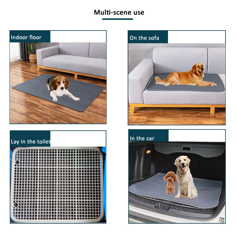 Dog Pee Pads Powerful Water Absorption Diaper Washable Puppy Training Pad For Indoor Sofa Car Seat Pet Bed Mat Pet Accessories