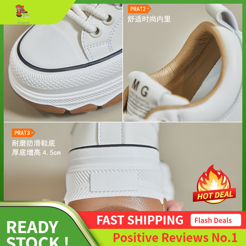 Ddmysports Korean Version Of White Spring New Ins Trendy Student Casual For Women Thick Soled Height Increasing Board Shoes MX OUTDOOR