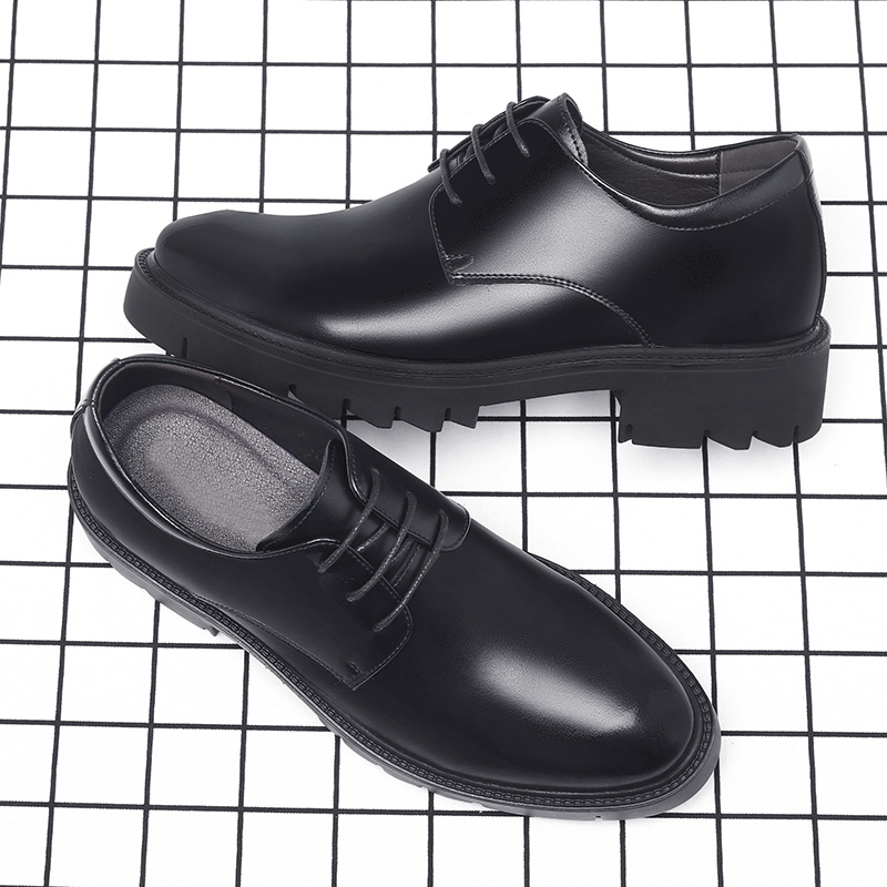 Men's Genuine Leather Oxford Dress With New Height Boost Hot - 4/7/9Cm Platform High Heels, Formal Business Shoes For Work