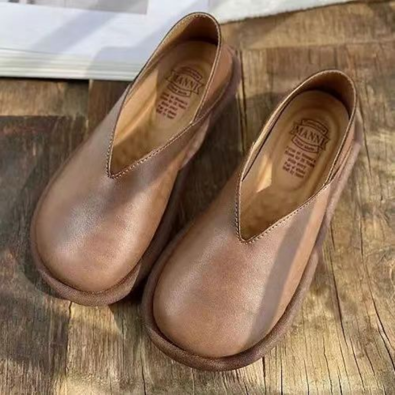 Shoes for Women 2024 Round Toe Normal Leather Casual Ladies Summer Footwear Flats Flat 39 Fashion Stylish Quick Delivery Young E