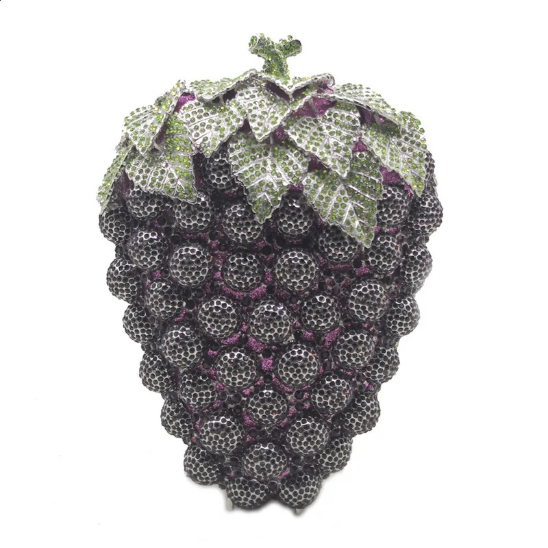 Fashion Grape Crystal Purse Purple er Women Party Clutches Mini Clutch Bags Drop Wedding Bridal Handbags 240830 add0 4