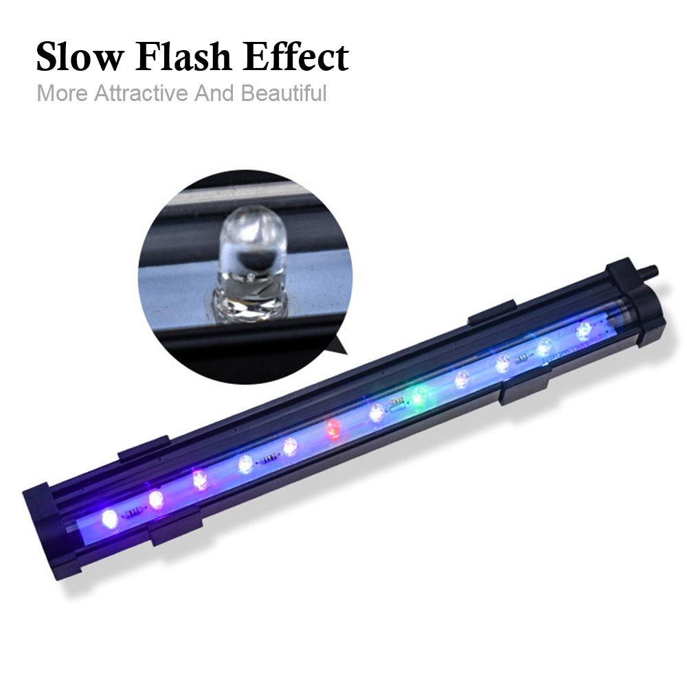 LED Bubble Light Slow Flash EU Plug Colorful Waterproof Suction Cup Aquarium Light Strip Fish Tank Decor Lighting Lamp