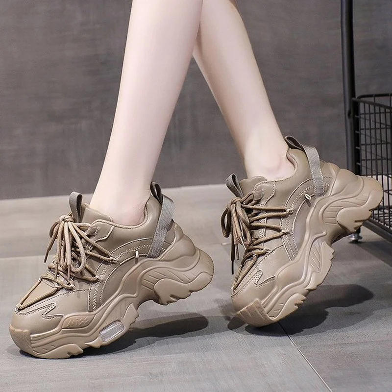 2025 new Women Platform Designer Sneakers Fashion Outdoor Flats Causal Lace Up Shoes Female Breathable Ladies Footwear Size 8bbb