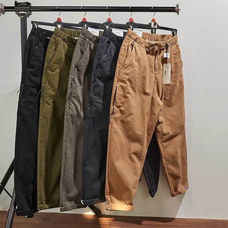 Four Seasons Japanese Retro Conical Casual Pants Mens Fashion 100% Cotton Wash Loose Straight City Boys American Freight Forwarder W240829