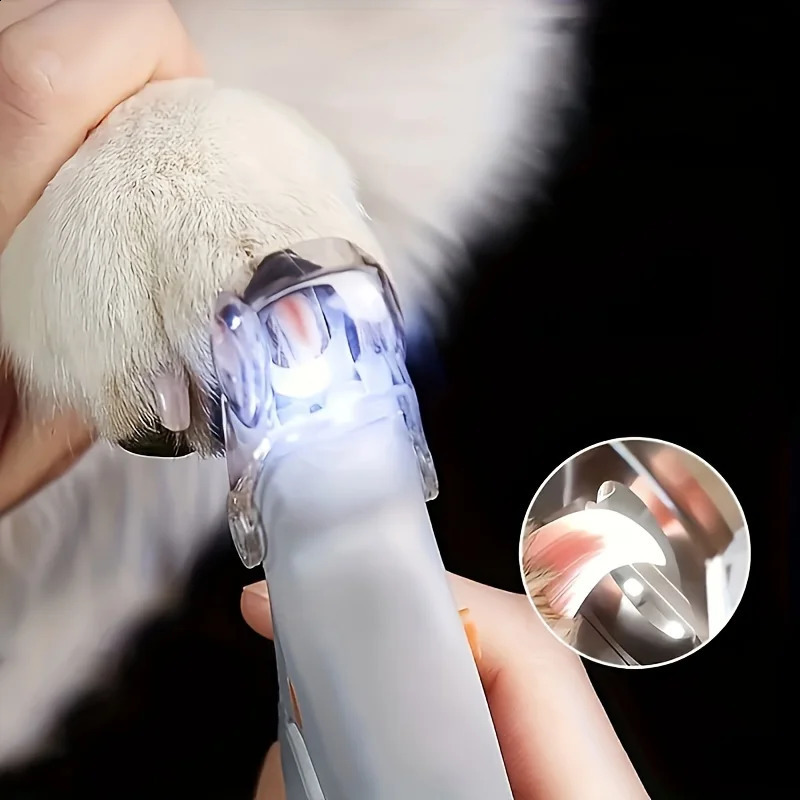 1 LED Pet Nail Clipper with Light Cat and Dog Cleaning Scissors Provide Simple Safe Beauty Care for Dogs Claws 240829