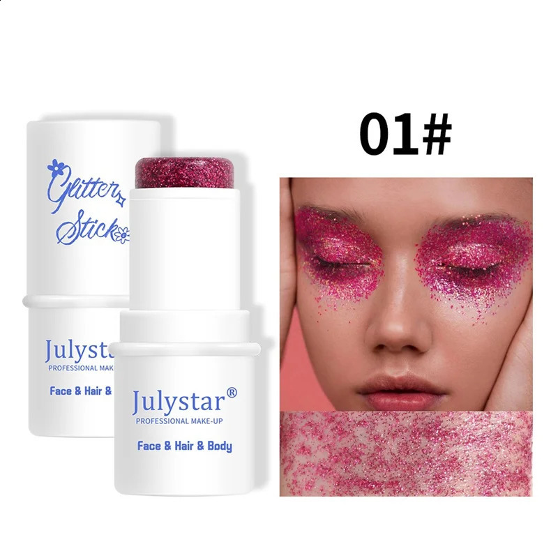 8-color glittering sequins stick multi-function face lip hair sequins glittering eye shadow festival stage makeup decoration cosmetics 240829