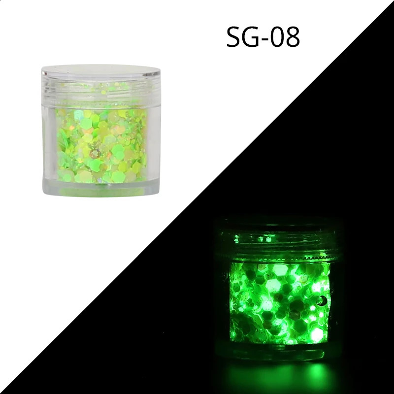 15 colors holographic glitter mixed size hexagonal glitter 10g/bottle processed glitter 240829