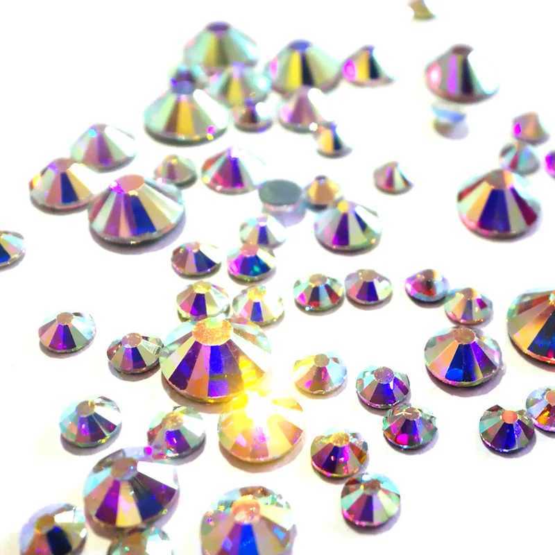 Mixed size SS3-SS10 1440PCS nail art Rhinestone crystal color flat back without repair stone diamonds for 3D nail decoration W240829
