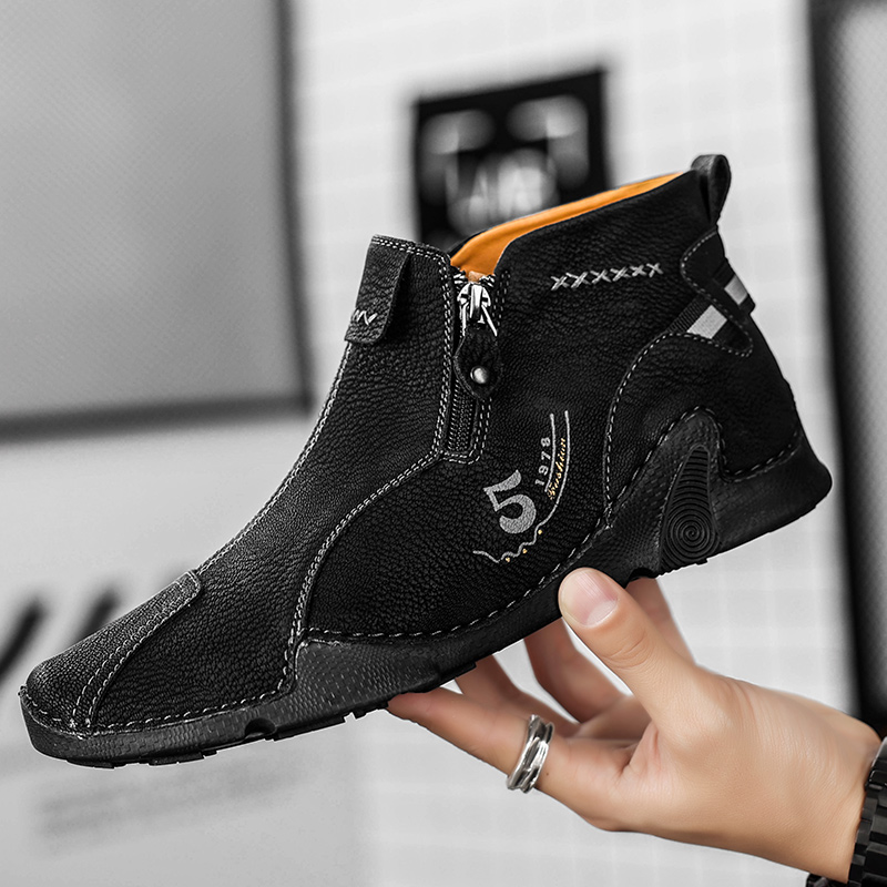 New Winter Men's Suede Ankle Boot British Style Leather Men Fashion Soft Sole Round Head Wedding Boots 8794 s