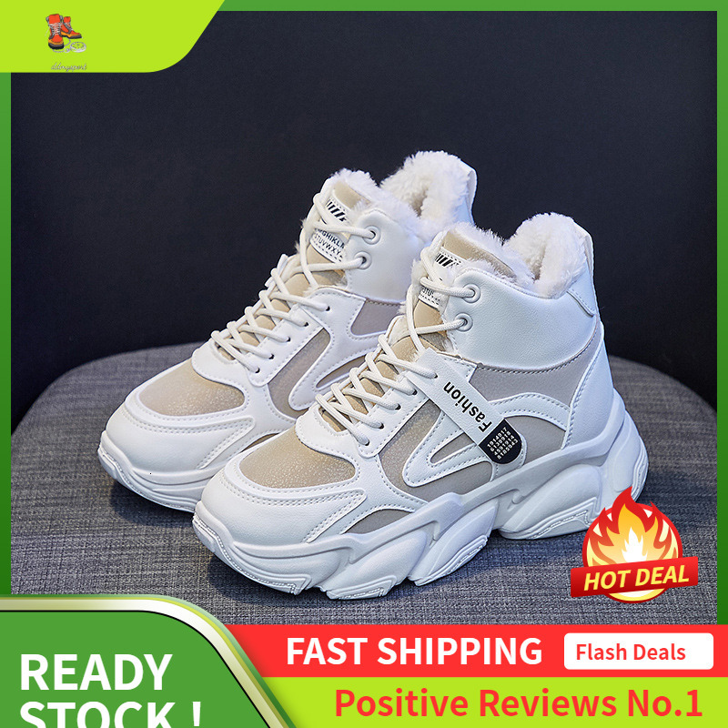 Ddmysports Plush Dad For Women Winter New Korean Edition Warm Igh Top Sports Student Cotton Instagram Shoes A OUTDOOR