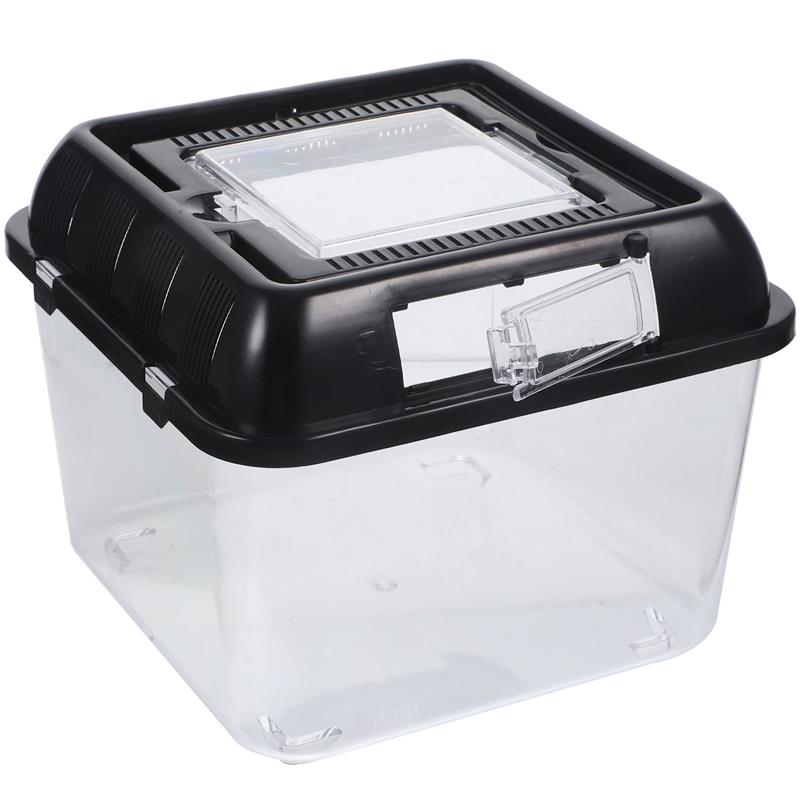 1pc Reptile Tortoise Goldfish Feeding Box Plastic Breeding Case Climbing Pet Feeding Container Turtle Tank Random Color