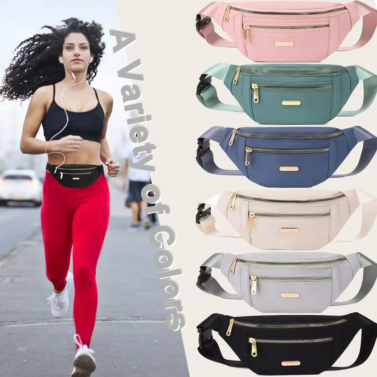 Fanny Packs for Women Men Belt Bag Fashion Waist Lightweight Crossbody Bags Bum Running Hiking Travel Workout 240830