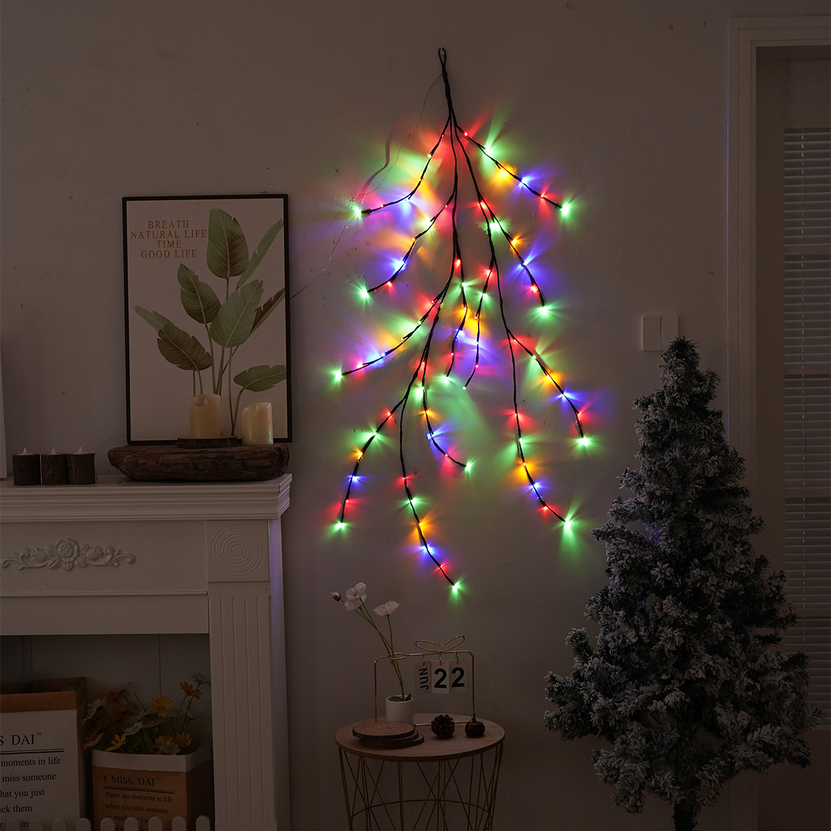 LED lights branch and rattan lights living room and bedroom decorations colorful light strings festive wedding decorations branch lights