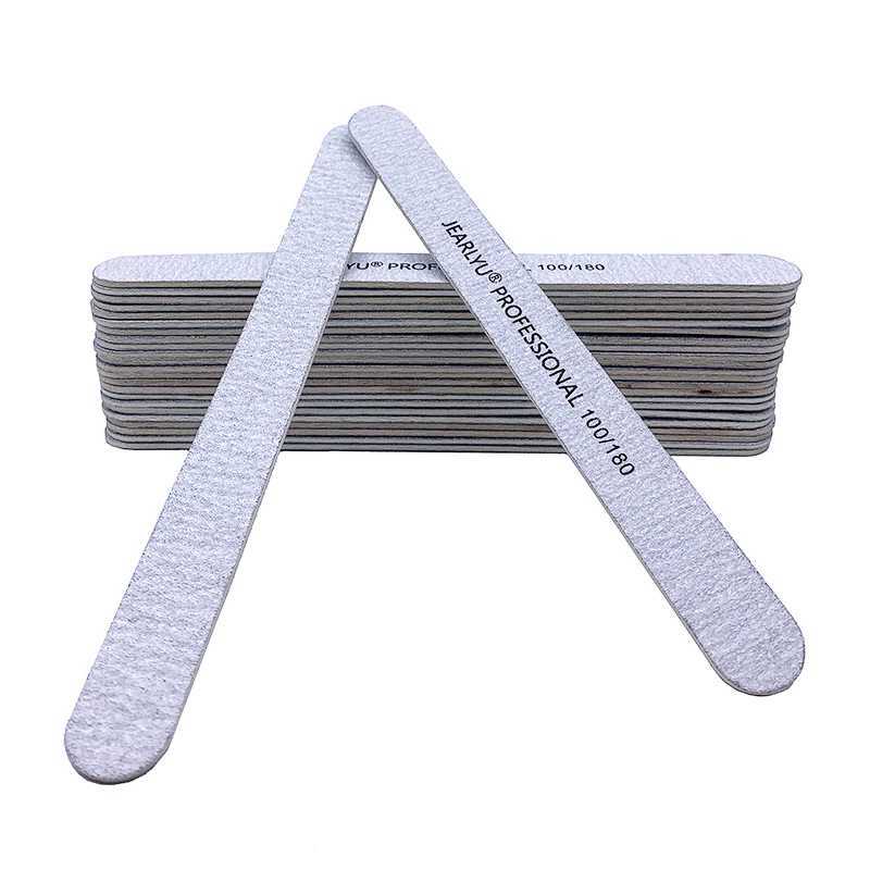 10 pieces/batch of grey wood nail files sanding and polishing professional accessories 100/180 grit lime A Ongle Manicure foot therapy washable art to