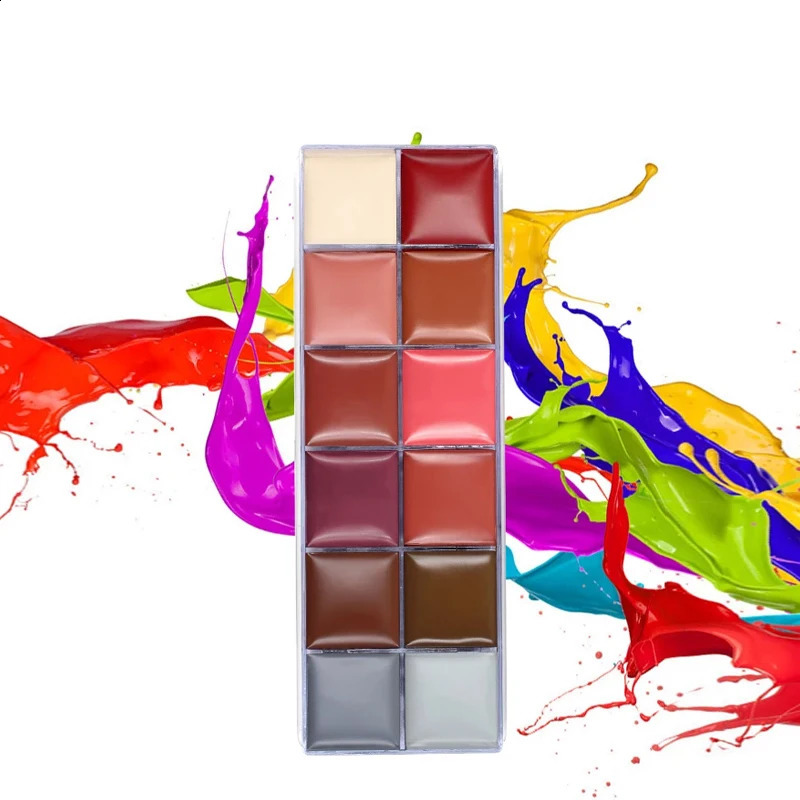 IMAGE Halloween Face Painting Body Painting Oil Painting Art Makeup Set Tool Party Fancy Dress 12 Flash Tattoo Colors6 Makeup Pieces 240829