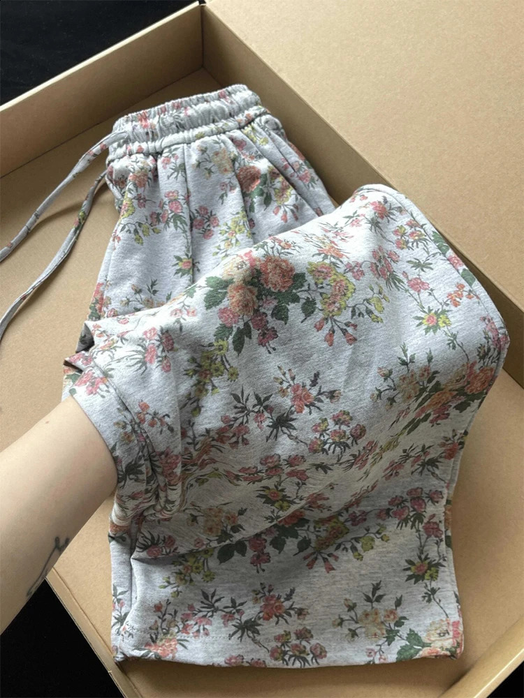 Womens printed bag Y2k street pants 90s fashion jogging sports retro Harajuku high waisted mens clothing 240827