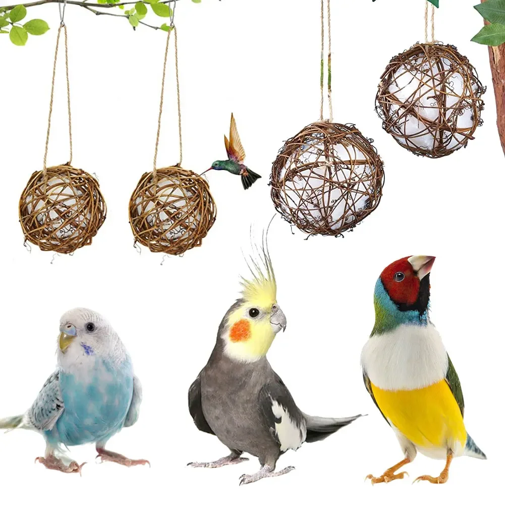 Pet Birds Chewing Bite Toy Cotton Rope Parrot Toy Bird Tearing Toys Cockatiels Climb Training Hanging Swings Birds Cage Supplies