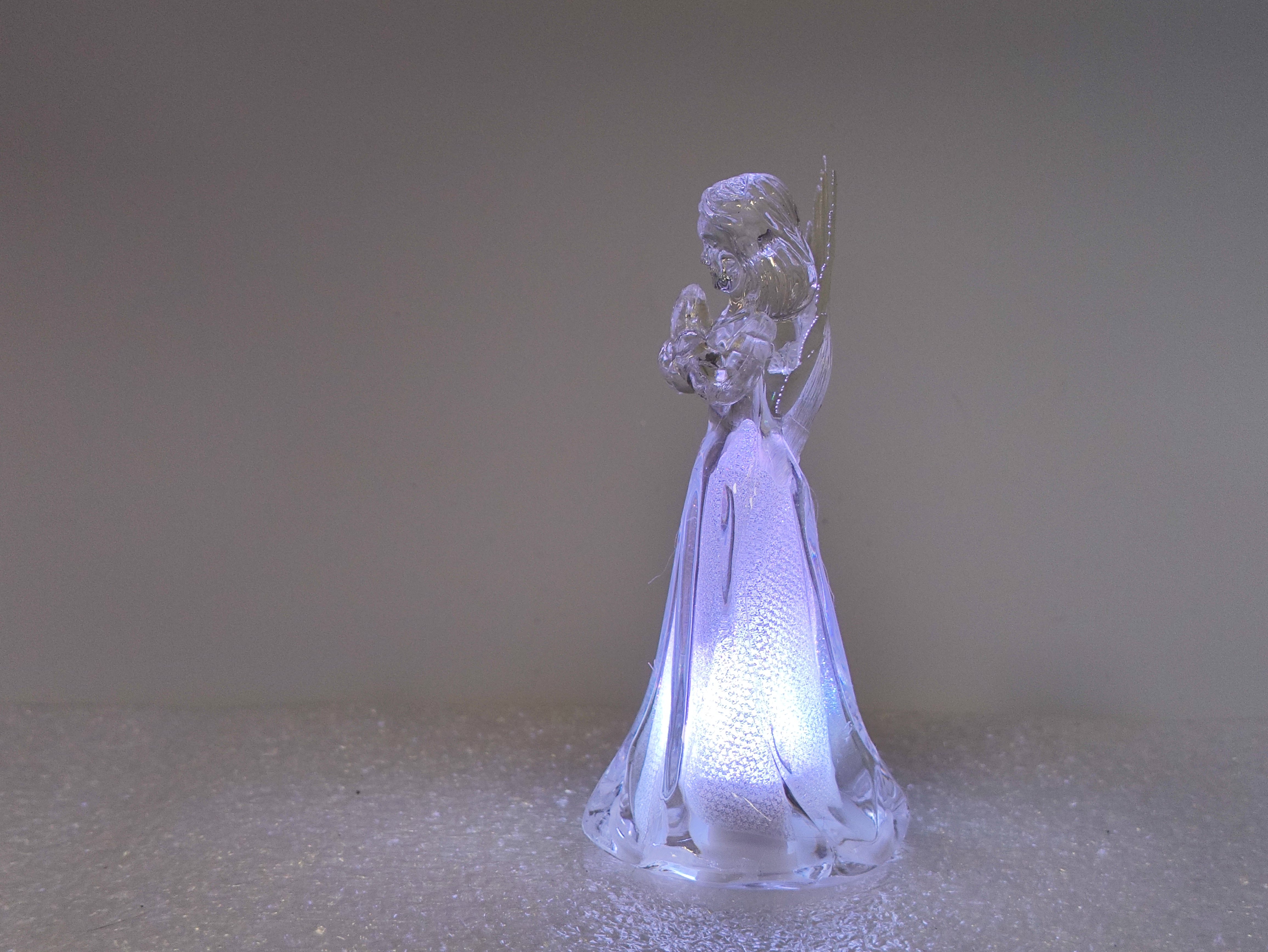 Mini fiber optic angel 4-piece Christmas gift LED light ornament PS material
