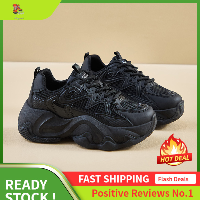 Ddmysports Ins Korean Version New Dad Female Autumn Student Running Sports Thick Soled Height Increasing Casual Shoes FB OUTDOOR