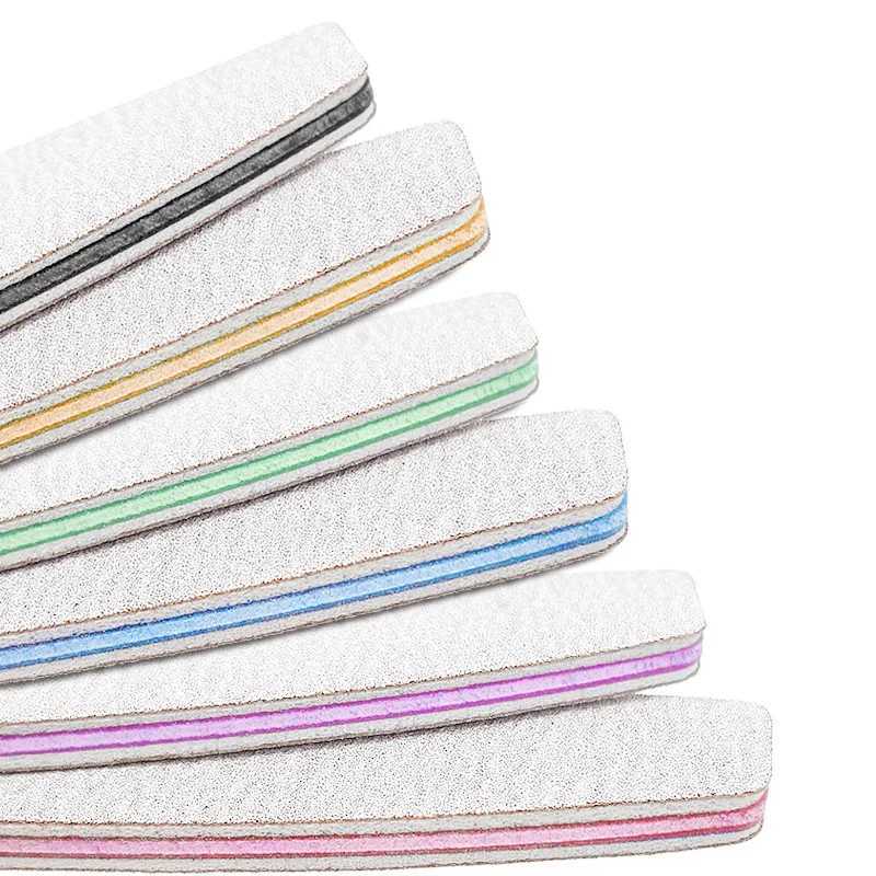 3/5pcs professional nail file 80/100/150/180 sandpaper sturdy thick nail file frosted half moon lime nail accessories and tools W240829