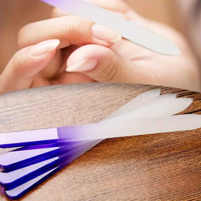 6 high-quality crystal glass nail files - double-sided safety suitable for natural nails and acrylic nails suitable for ergonomics W240829